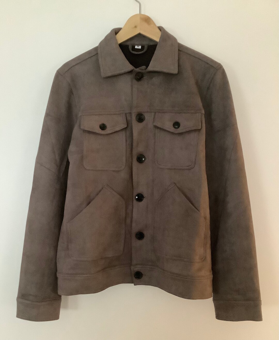 Grey Suede Trucker Jacket - Etsy