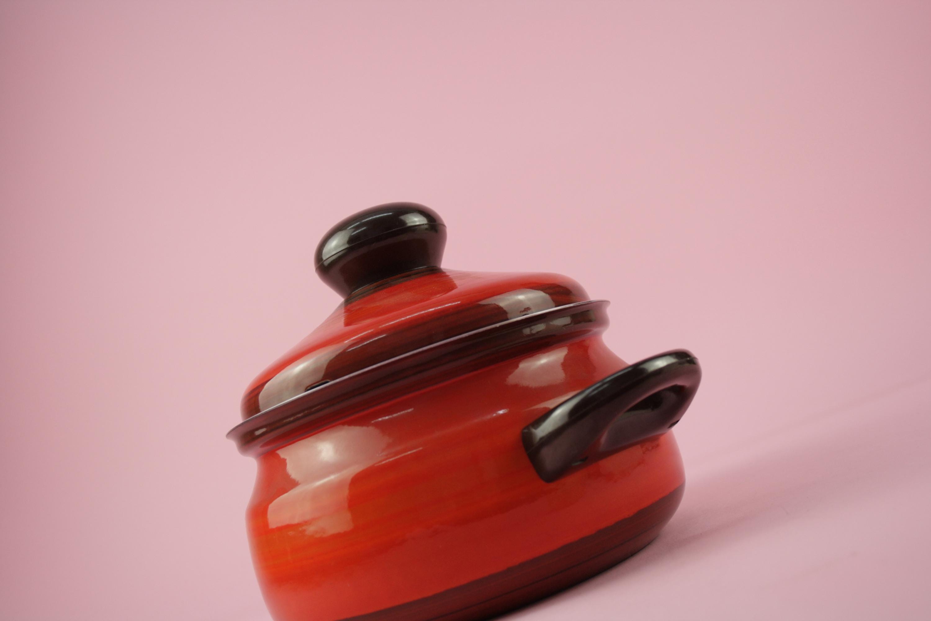 鍋+フライパン Silit - silit vintage kettle Vintage Silit Design Cooking Pot Orange Enamel 70s 80s Pot