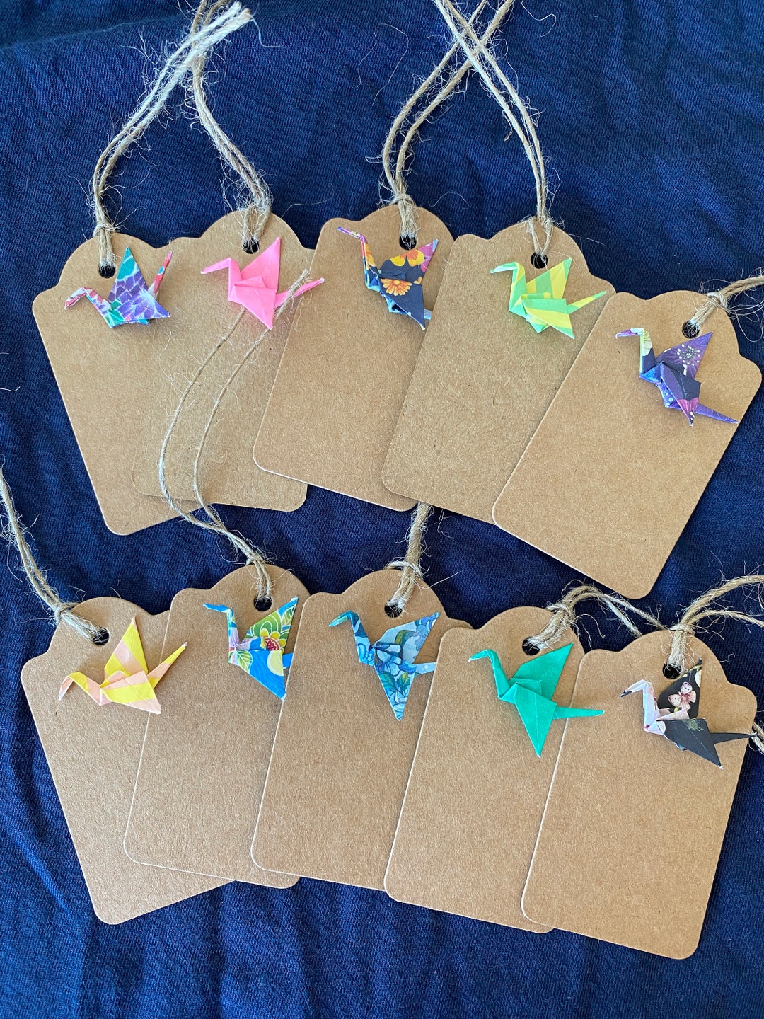 10 Original Origami Crane Gift Tags 10 Original Butterfly Etsy