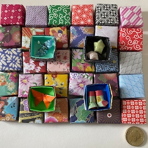 10-30 piccole scatole origami con/senza stelle fortunate, cuori, stivali, gru o farfalle, bomboniere, scatole di semi, riempitivi per sacchetti regalo