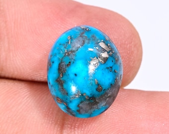 16.25Ct Natürlicher Türkis Oval Cabochon Ozeanblau Edelstein