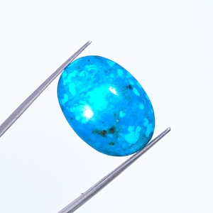 AAA, Natural Persian Turquoise Certified 22.60Ct Oval Cabochon Loose Gemstone.