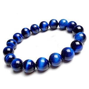 8 MM - Bransoletka z koralików Blue Tiger Eye - Biżuteria ręcznie robiona - Gładki półszlachetny kamień - Bransoletka unisex - Stretch Fit - Biżuteria ręcznie robiona