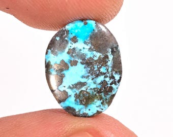 5.60Ct Natural Turquoise Certified - Blue Oval Loose Cabochon Gemstone Loose