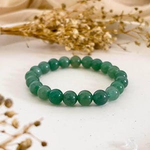 Bransoletka AAA Green Aventurine dla miłości i współczucia - 8 mm - Biżuteria z kamieni szlachetnych, ręcznie robiona, uzdrawiająca bransoletka kryształowa - prezent uzdrawiający emocjonalnie
