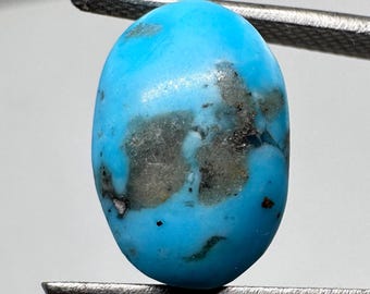 6Ct Natural Turquoise Certified Blue Oval Loose Cabochon Gemstone