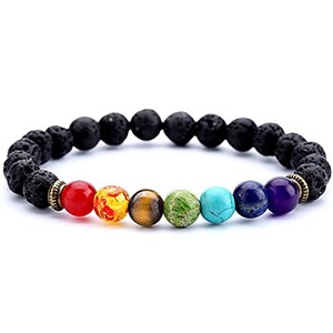 8 MM, 7 Chakra Półszlachetne Kamienie Charm Reiki Czakra Uzdrawianie Joga Medytacja Kryształowe Kamienie Szlachetne Koraliki Elastyczna Rozciągliwa Bransoletka
