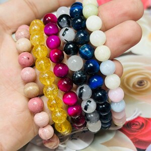 8 MM Certyfikowane Naturalne Bransoletki - Piękne Bransoletki, Bransoletki Koralikowe, Delikatne Bransoletki Damskie, Bransoletki Elastyczne, Prezenty Bransoletek Unisex