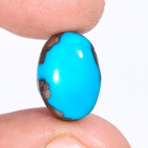 7.15Ct Natural Persian Turquoise Certified - Top Quality Persian Turquoise Oval Cabochon Gemstone For Making Jewelry 14X10X6 MM