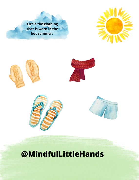 summer themed toddler worksheets preschool instant download etsy