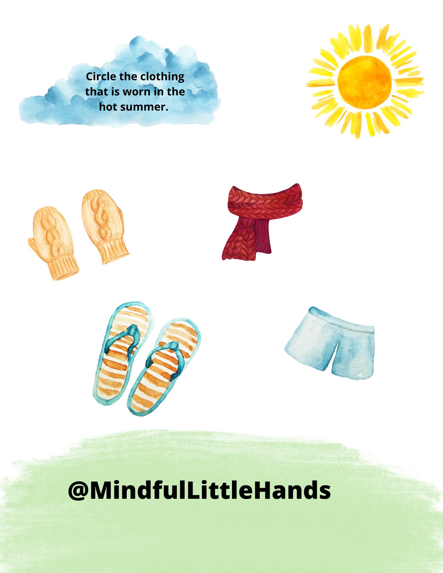 summer themed toddler worksheets preschool instant download etsy