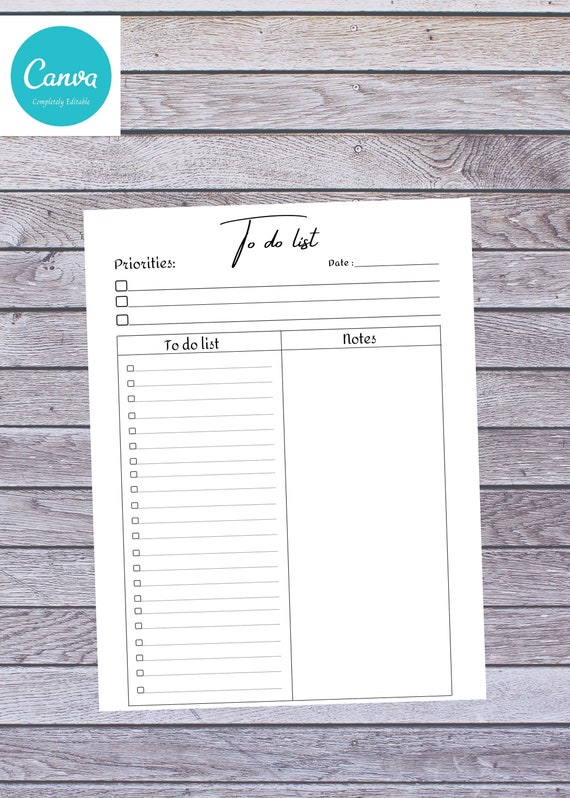 Editable to Do List to Do List Printable Blank List Check | Etsy