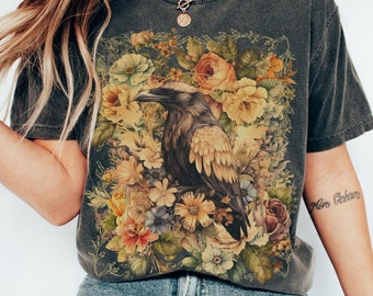 Cottagecore Shirt, Raven Shirt, Goblincore Shirt, Witchy Shirt, Whimsigoth Shirt, Fall Shirt, Nature lover shirt, Comfortcolors shirt