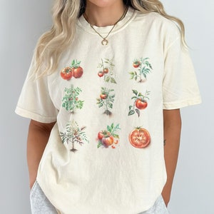 Cottagecore Shirt, Botanical T Shirt, Tomato Shirt, Vintage Inspired Cotton T-shirt, OverSized Tee, Comfort Colors Shirt, Aestethic Shirt
