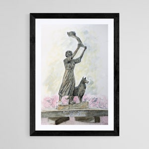 Savannah Georgia Art Print, Savannah Georgia Wall Art, Savannah Watercolor Print, Savannah Waving Girl Print, Savannah Georgia Painting