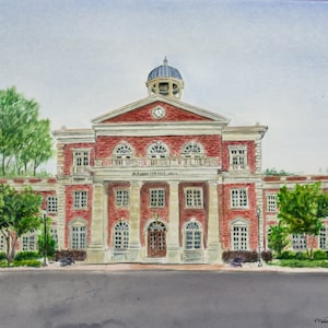 Alpharetta Georgia City Hall Watercolor Art Print