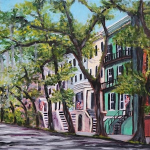 Savannah Georgia Art Print: Historic Jones Street Giclée, Southern Architecture