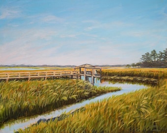 Coastal Marsh Art Print: Low Country Landscape