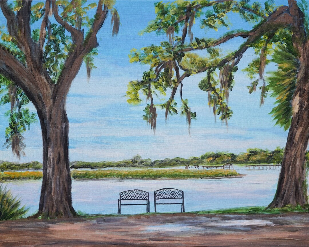 Savannah Georgia Print, Marsh View Print, Bluff Drive Print, Live Oak ...