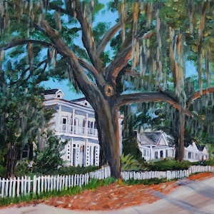 Savannah Georgia Art Print, Savannah Wall Art, Live Oak Print, Savannah Georgia Painting, Savannah Georgia Print, Tree-Lined Street Print