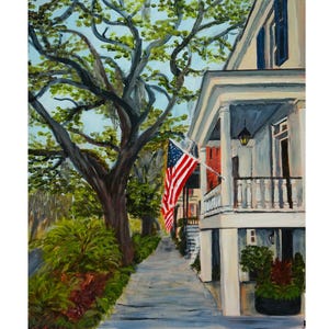 Savannah Georgia Art Print: Historic Jones Street Scene