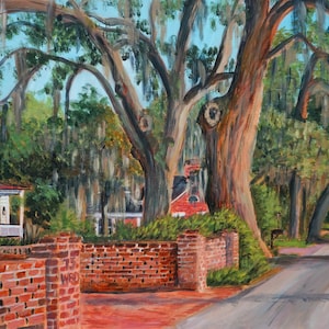 Savannah Georgia Art Print: Live Oak Tree-Lined Street Giclée Print