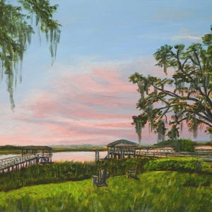 Impresión del amanecer en Savannah Marsh: Arte costero de Georgia