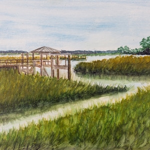 Marsh Print, Marsh Landscape Print, Marsh Art Print, Marsh Painting, Low Country Print, Coastal Marsh Print, Low Country Art Print, Coastal