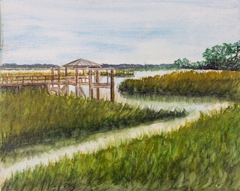 Coastal Marsh Art Print: South Carolina Low Country Landscape