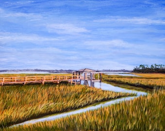 Coastal Marsh Art Print: Low Country Landscape