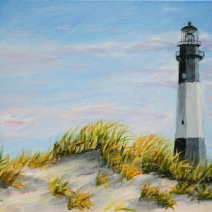 Tybee Island Print, Tybee Island Lighthouse Print, Tybee Beach Wall Art, Savannah Georgia Print, Beach With Sea Oats Print, Coastal Decor