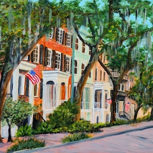 Savannah Georgia Art Print: Historic Jones Street Giclée, Southern Architecture