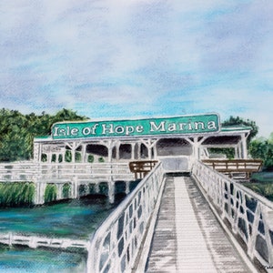 Savannah Georgia Art Print, Savannah Wall Art, Marina Print, Savannah Georgia Painting, Savannah Georgia Print, Low Country Dock Print