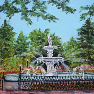 Forsyth Park Fountain Art Print: Savannah Georgia Wall Decor