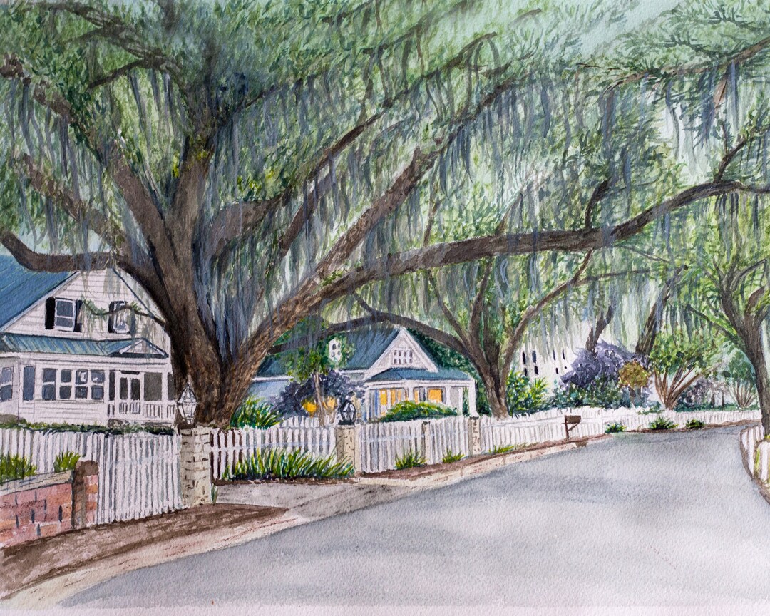 Savannah Georgia Art Print, Savannah Wall Art, Live Oak Print, Savannah ...