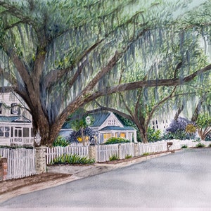 Savannah Georgia Art Print, Savannah Wall Art, Live Oak Print, Savannah Georgia Painting, Savannah Georgia Print,