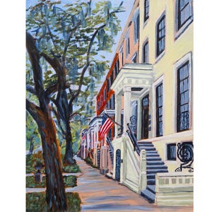 Impression d'art Savannah Georgia : architecture historique du Sud