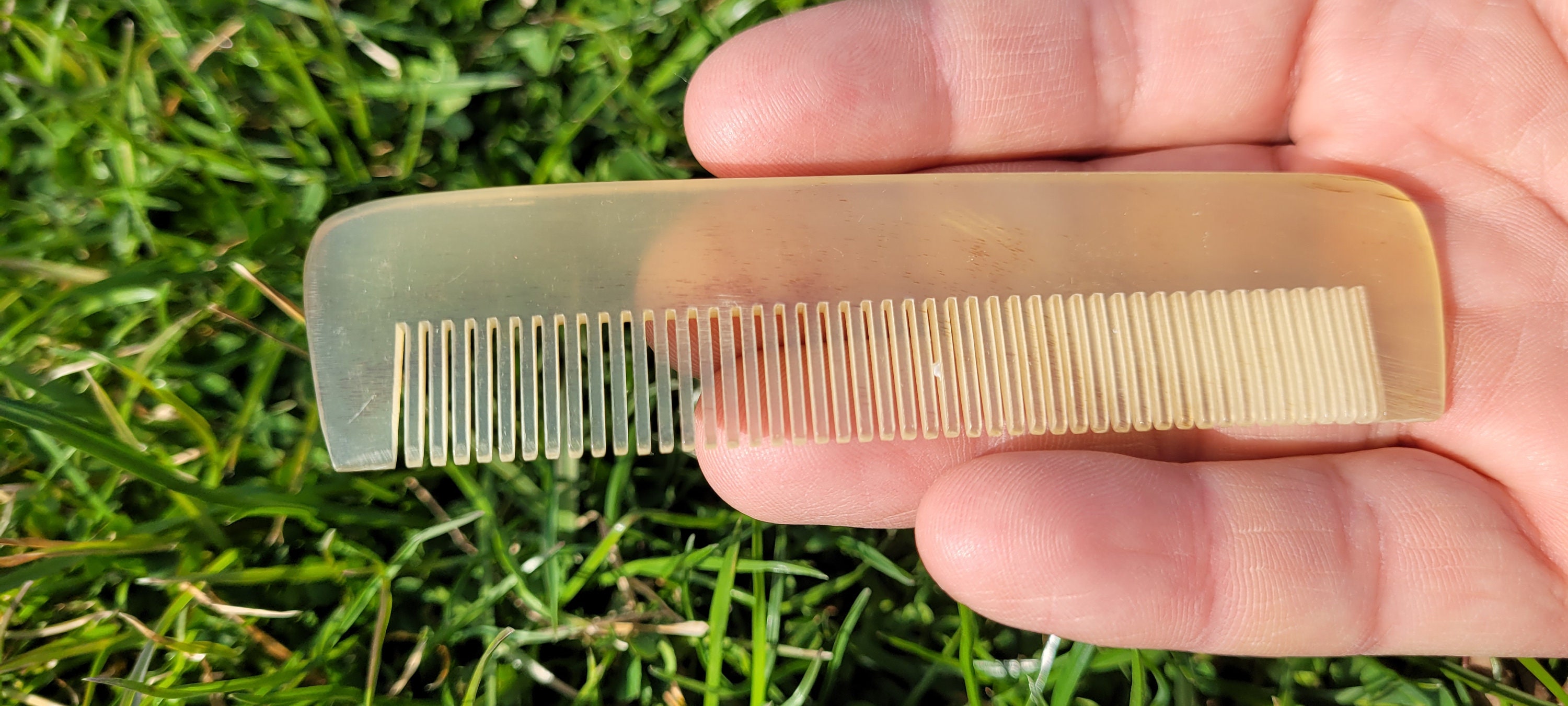 Bone Horn Comb for Men, Natural Vintage Hair Comb, Beard Comb