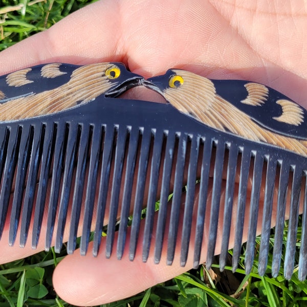 Custom Buffalo Horn Comb, Hair Grooming Comb, Natural Beard Brush, Norse Pagan, Horn Comb For Men, For Women, Horn Comb Carved