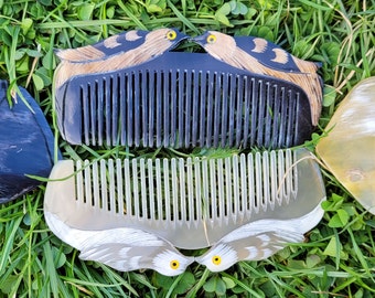 Natural Buffalo Horn Comb, Horn Buckle Set, Vintage  Hair Brush Accessory, Special Gift For Parents, Norse Pagan, Costom Viking Beard Comb,