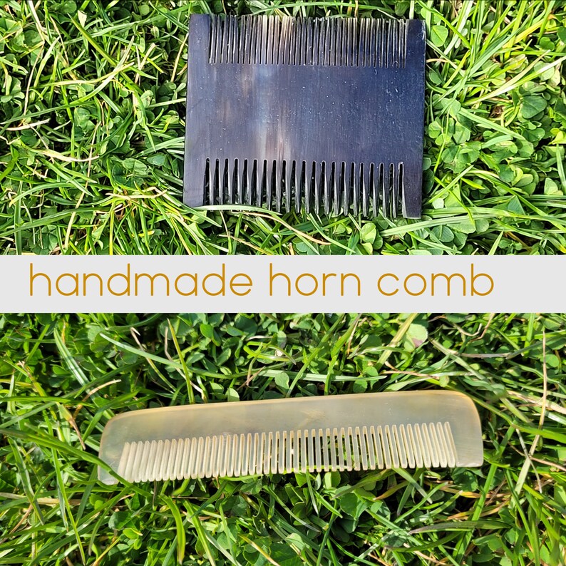 Bone Horn Comb for Men, Natural Vintage Hair Comb, Beard Comb