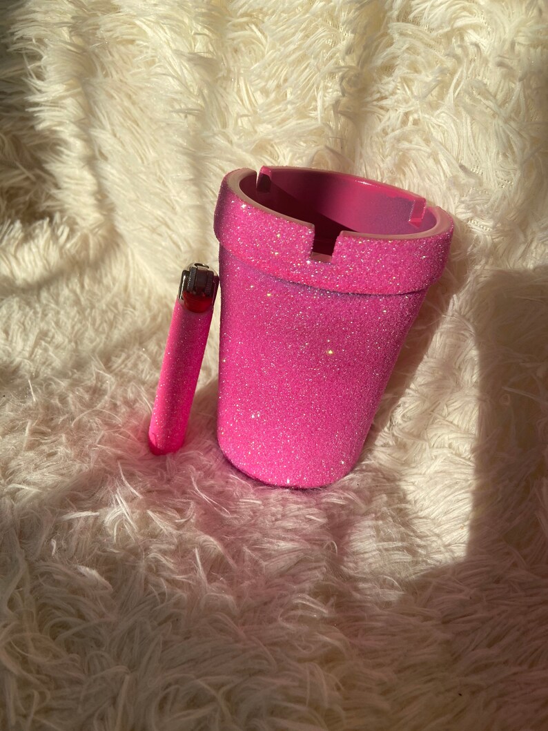 Portable Car Ashtray and Lighter Set Etsy