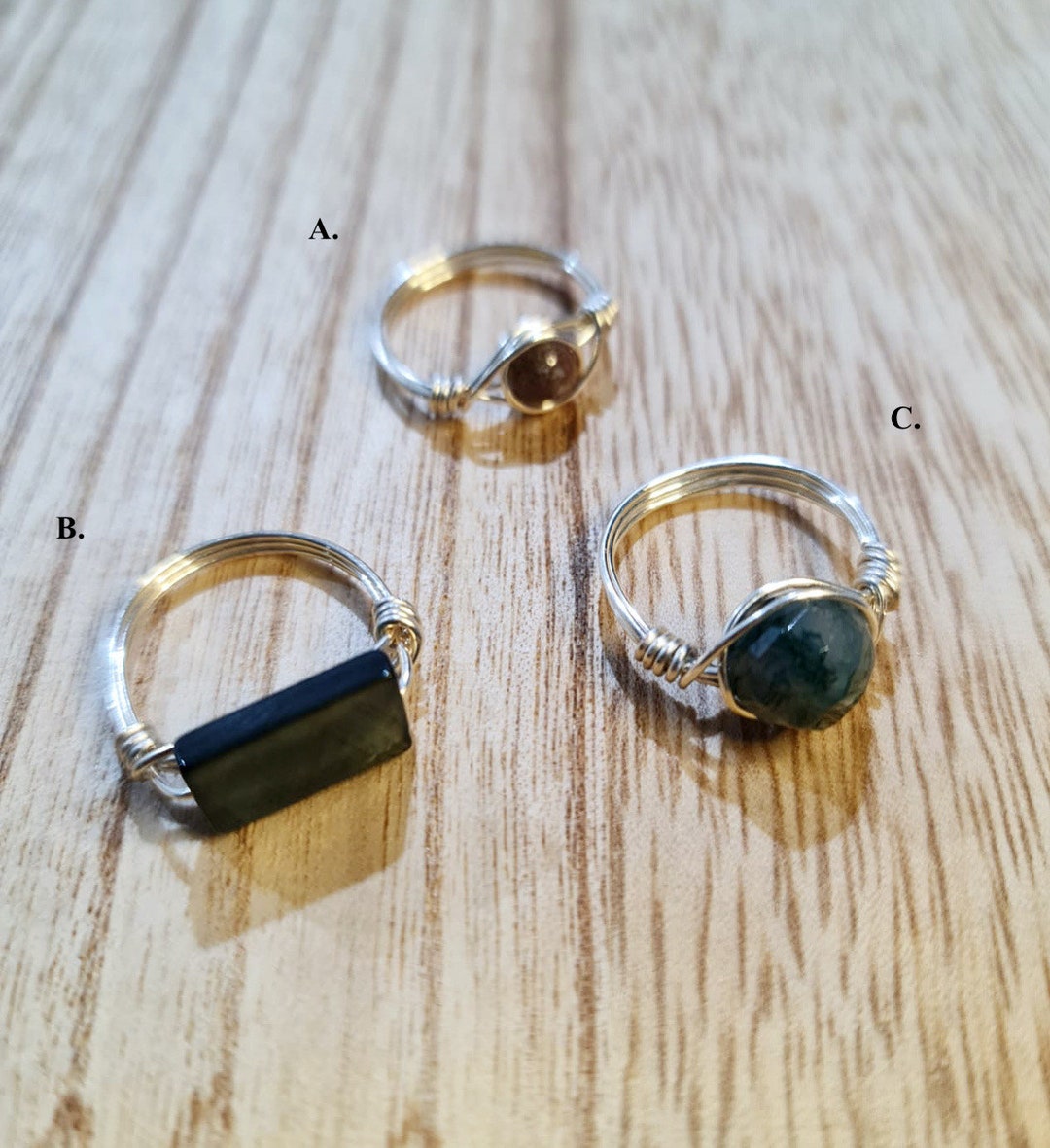 Stones On Rings Handmade Rings/ Handmade Stone Rings/ Wired Rings - Etsy