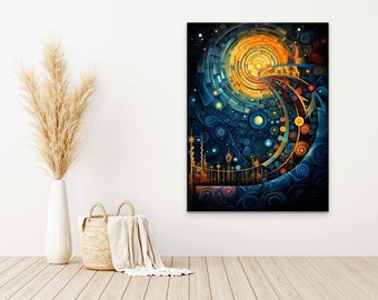 Sacred Geometry Hi-Def Premium Metal Wall Art Prints, Astral Geometric Odyssey, Trippy Abstract Art, Ready to Hang Aluminum Prints