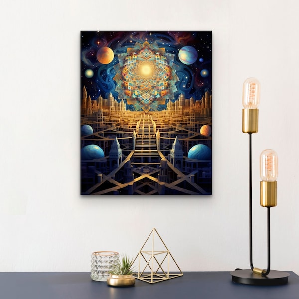 Sacred Geometry Hi-Def Premium Metal Wall Art Prints, Whispers from the Universal Design, Trippy Abstract Art, Ready to Hang Aluminum Prints