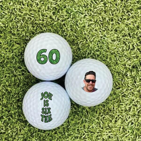 60th Birthday Gift | Custom Golf Balls | Personalized Gift for Dad | Gift for Dad | Birthday Golf Gift | Best Man Gift | Golf Gift for Men