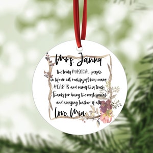 Teacher Gift | Teacher Ornament | Holiday Ornament | To My Teacher | Christmas Ornaments | Christmas Gifts for Teacher | Christmas Gifts