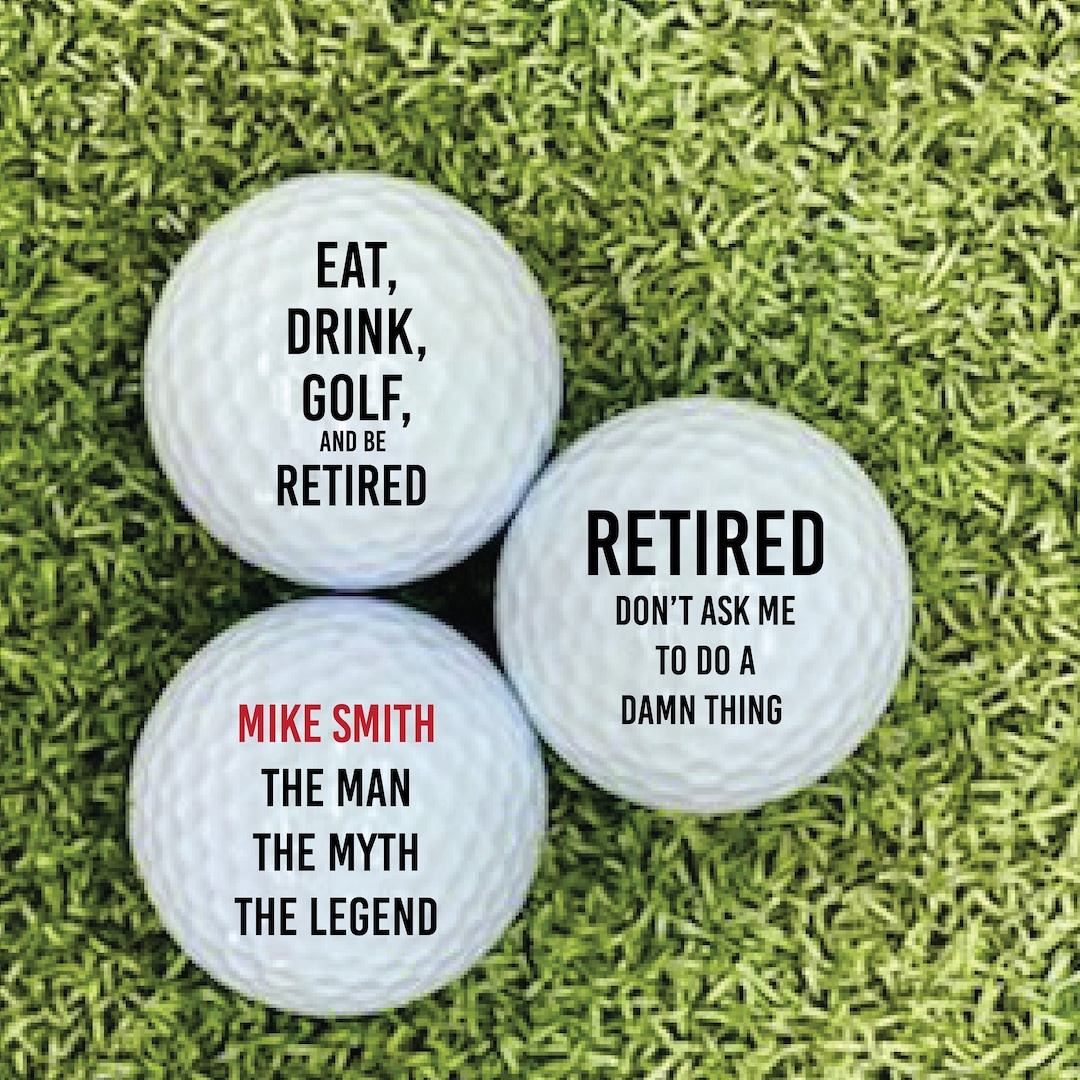 Retirement Golf Balls Retirement Gifts Custom Golf Balls Etsy