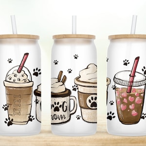Dog Coffee Cup | Custom Coffee Cup | Dog Mama Iced Coffee Cup | Iced Coffee Cup | Iced Coffee Cup | Glass Cup with Lid and Straw |