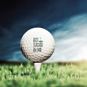Najlepszy nauczyciel według Par | Niestandardowe piłki golfowe | Pudełko prezentowe dla nauczyciela | Kosz prezentowy dla nauczyciela | Prezenty golfowe dla mężczyzn | Prezenty emerytalne dla nauczyciela